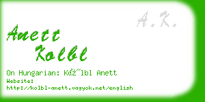 anett kolbl business card